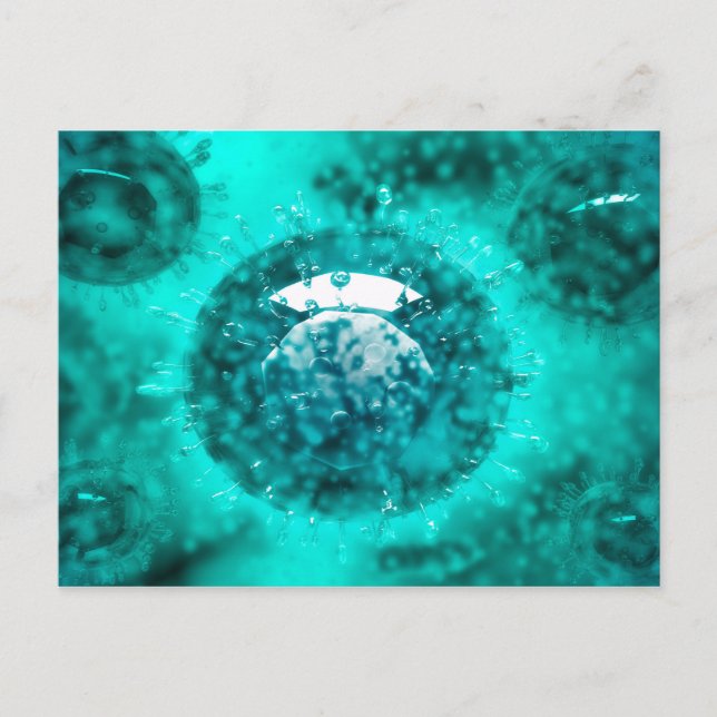 Group Of H5N1 Virus With Glassy View 2 Postcard (Front)