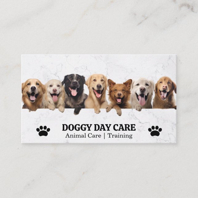 Group of Happy Dogs | Animal Care | Trainer Business Card (Front)