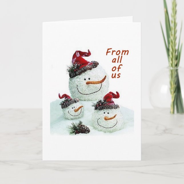 GROUP OF HAPPY SNOWMAN HOLIDAY CARD (Front)