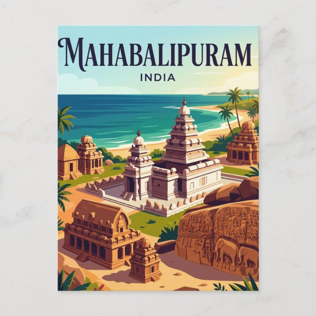 Group of Monuments at Mahabalipuram India Postcard (Front)