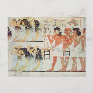 Group of mourners in the funeral procession postcard