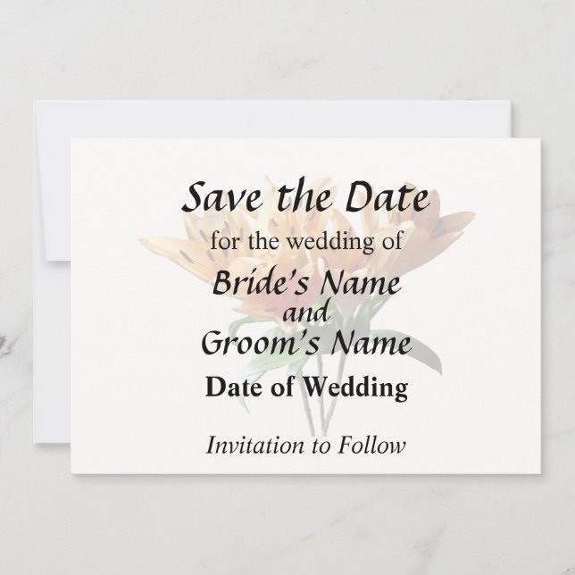 Group of Orange Lilies Save The Date (Front)
