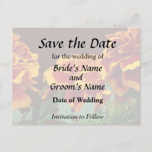 Group of Orange Marigolds With Yellow Tips Announcement Postcard