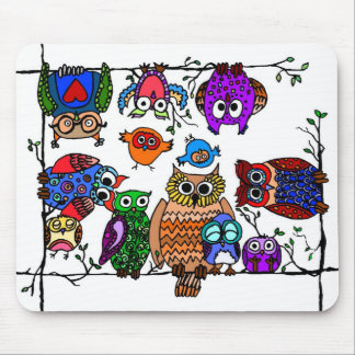 Group of Owls Mouse Pad