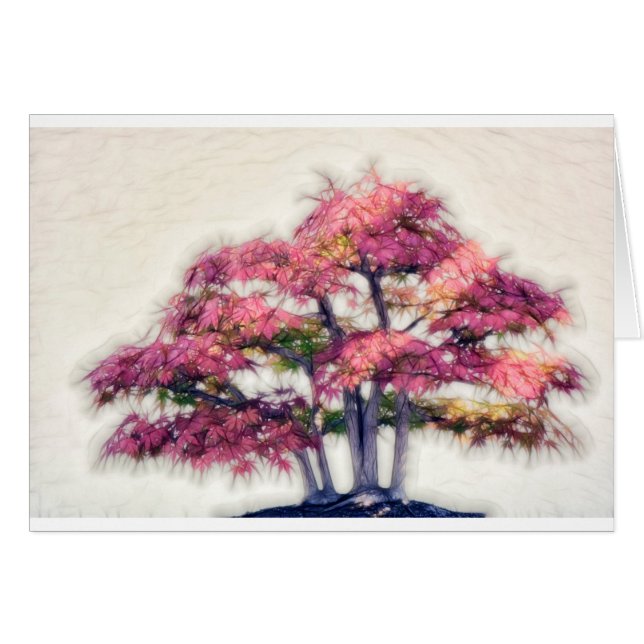 Group of Painterly Bonsai Maple Trees (Front Horizontal)