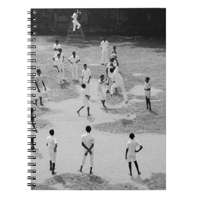 GROUP OF PEOPLE PLAYING BASEBALL NOTEBOOK (Front)