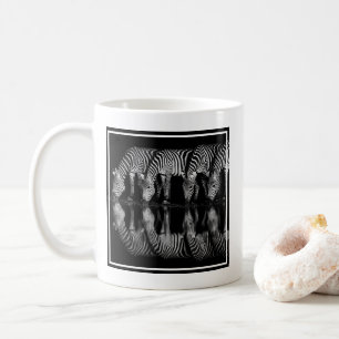 Group of Plains Zebra Drink Together at Night Coffee Mug