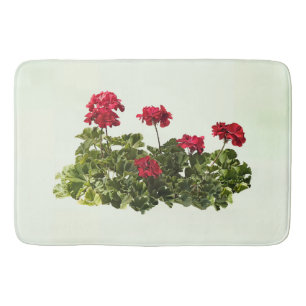 Group of Red Geraniums Bath Mat