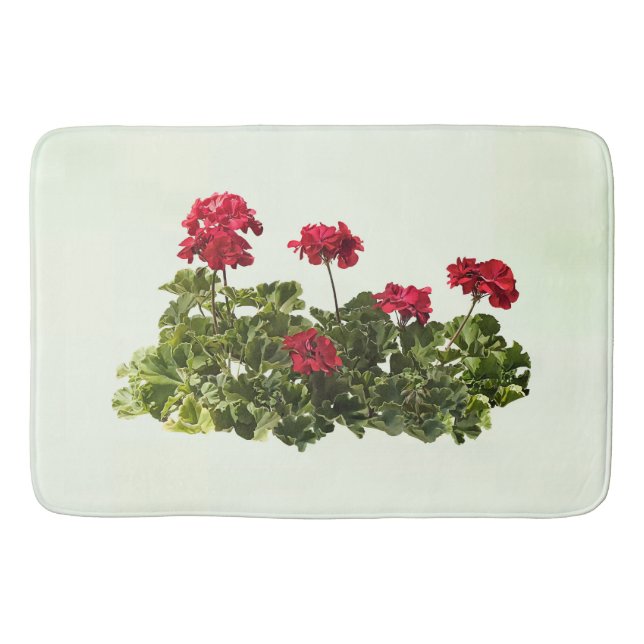 Group of Red Geraniums Bath Mat (Front)