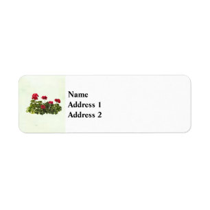 Group of Red Geraniums Return Address Label