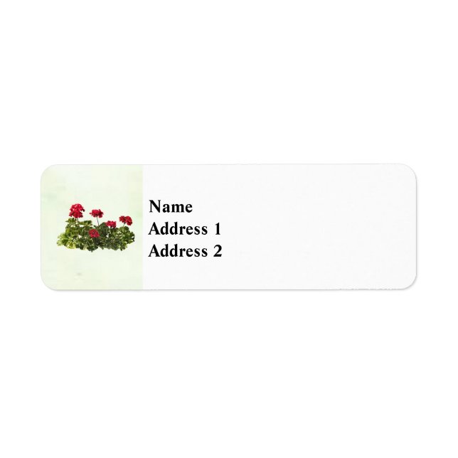 Group of Red Geraniums Return Address Label (Front)