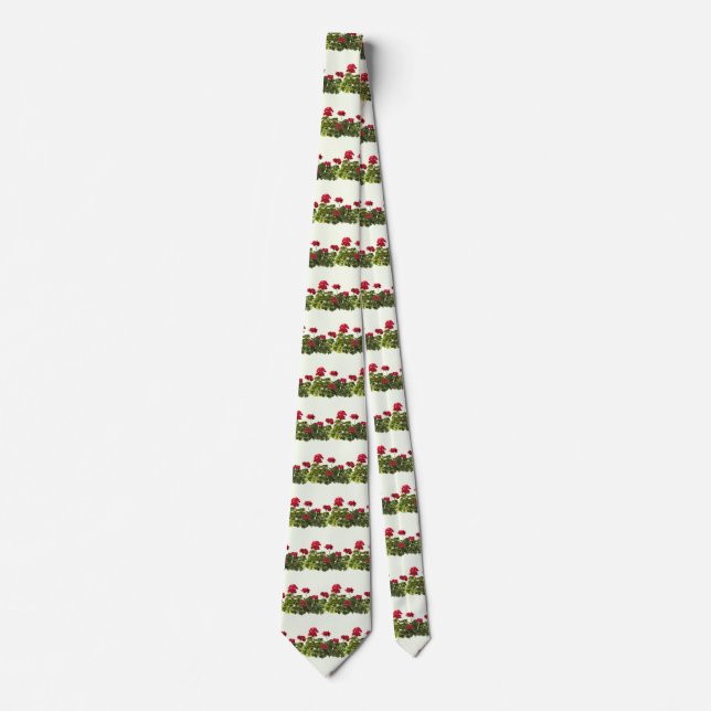 Group of Red Geraniums Tie (Front)