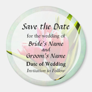 Group of Red Tulips Save the Date Magnet