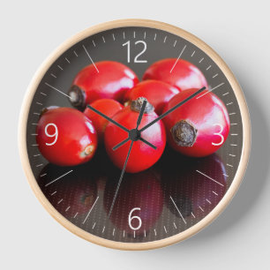 Group of ripe briar berries clock