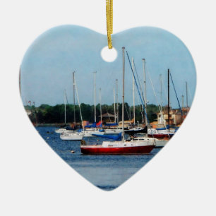 Group of Sailboats Newport RI Ceramic Ornament