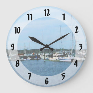 Group of Sailboats Newport RI Large Clock