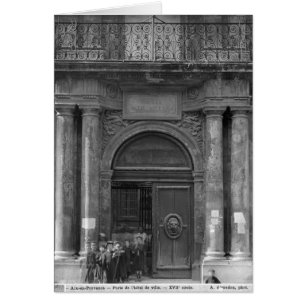 Group of schoolboys leaving the Hotel de Ville