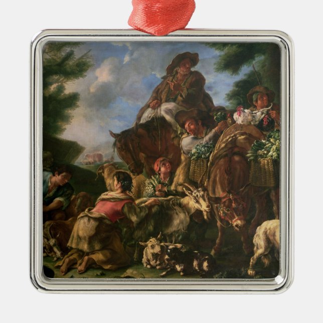 Group of shepherds with a horse metal ornament (Front)