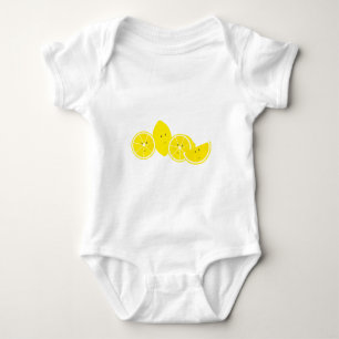 Group of smiling lemon characters baby bodysuit