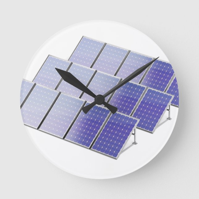 Group of solar panels round clock (Front)