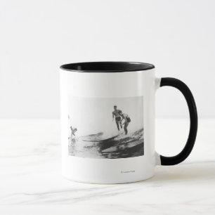Group of Surfers in Honolulu, Hawaii Surfing Mug
