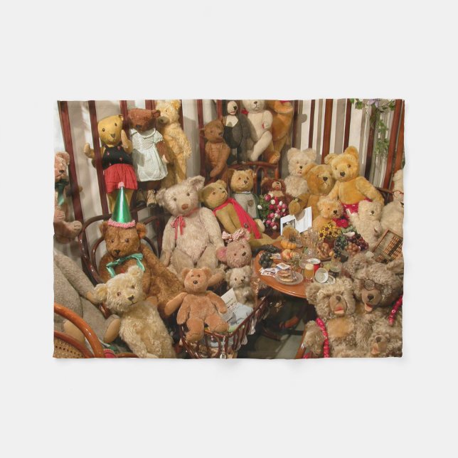 Group Of Teddybears Fleece Blanket (Front (Horizontal))