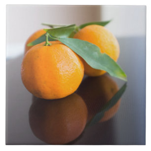 Group of the fresh tangerines ceramic tile