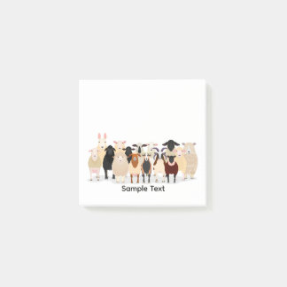 group of various breeds of sheep design post it post-it notes