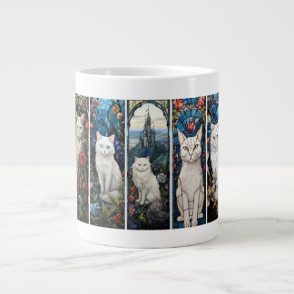 Group of White Cats Large Coffee Mug