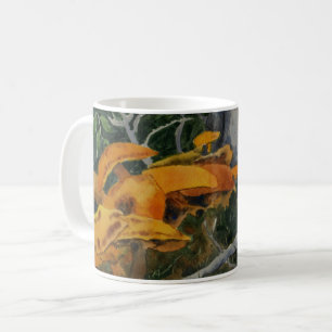 Group of wild mushroom, toadstool in woods coffee mug
