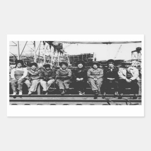 Group of Women Welders During World War Two Rectangular Sticker