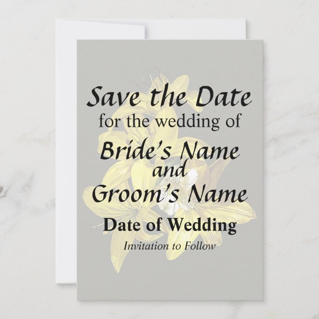 Group of Yellow Lilies Save The Date (Front)