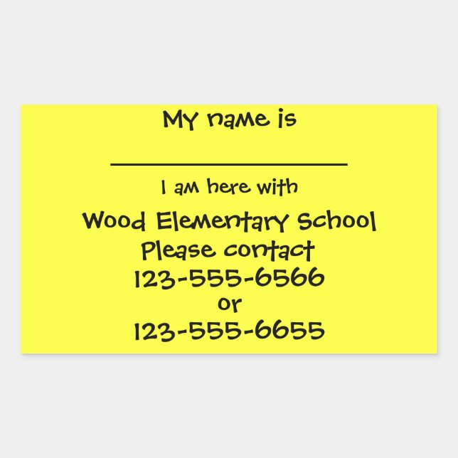 Group outing safety sticker (Front)