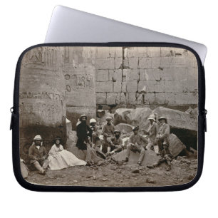 Group photograph in the Hall of Columns, Karnak, T Laptop Sleeve