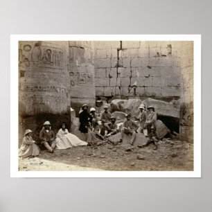 Group photograph in the Hall of Columns, Karnak, T Poster