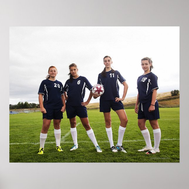 group portait of teen girl soccer players poster (Front)