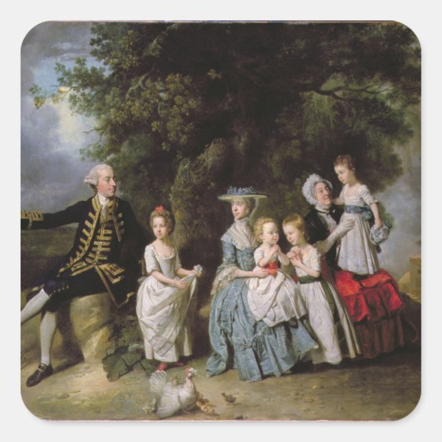 Group Portrait of the Colmore Family Square Sticker (Front)