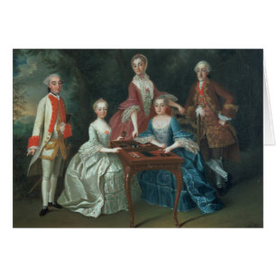 Group portrait of the Harrach family playing