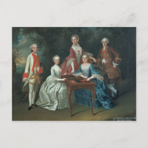 Group portrait of the Harrach family playing Postcard