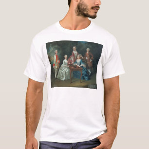 Group portrait of the Harrach family playing T-Shirt