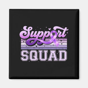 Group purple ribbon team support squad alzheimer’s magnet