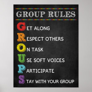 GROUP Rules Classroom Behaviour Management Poster