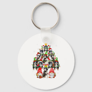 Group Santa Reindeer Elf Bernedoodles As Christmas Key Ring