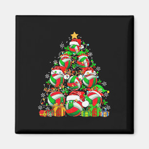 Group Santa Volleyball Equipment As Xmas Tree Cost Magnet