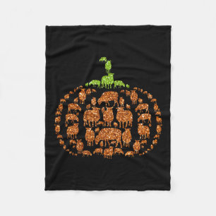 Group Sheeps Pumpkin Cute Shape Halloween Thanksgi Fleece Blanket