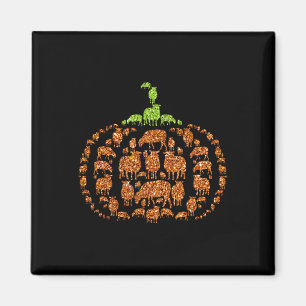 Group Sheeps Pumpkin Cute Shape Halloween Thanksgi Magnet