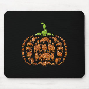 Group Sheeps Pumpkin Cute Shape Halloween Thanksgi Mouse Pad