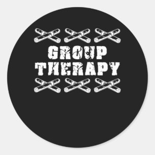 Group Therapy Cigar Smoking Tobacco Humidor Gift Classic Round Sticker