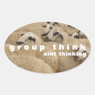 Group Think Oval Sticker