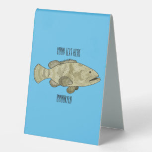 Grouper fish cartoon illustration
